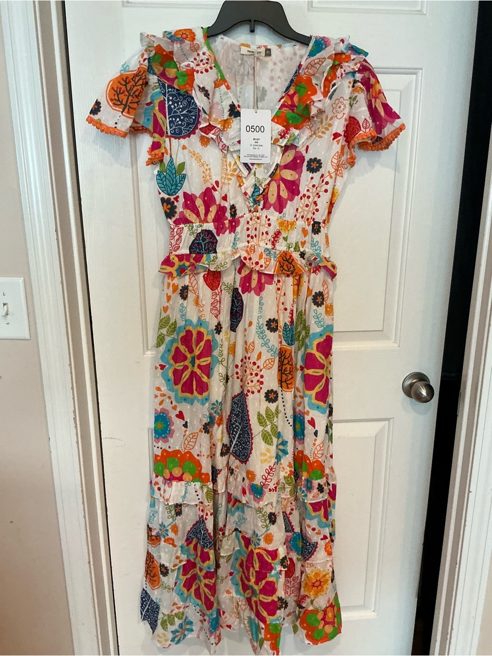Multicolor Floral Ruffle Maxi Dress